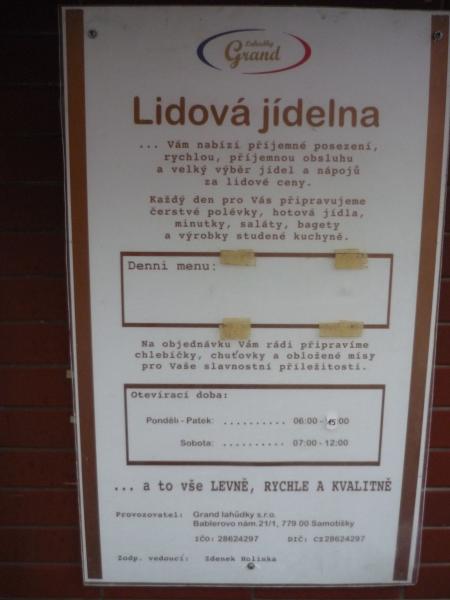 Nabídka Lidové jídelny