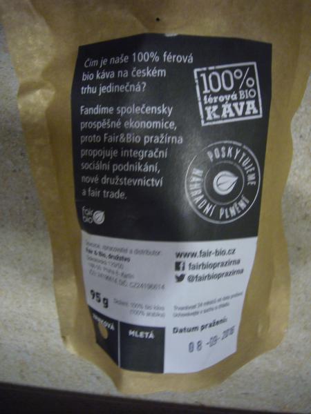 fair bio pražírna - káva Nicaragu Jinotega zrno 95g