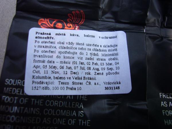 Tesco Finest - Colombian Supremo Roast and Ground coffee 227g - cz text