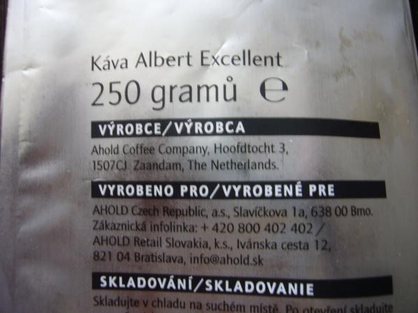 Albert Excellent - Brazílie 250g - info
