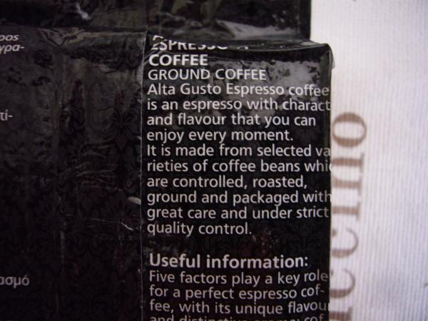 Alta gusto - Espresso 250g - aj text