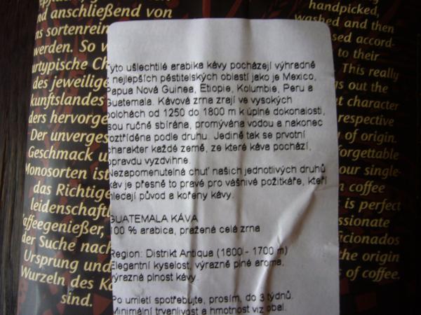 Arko - Guatemala Genuine Antigua bohne 250g - cz text