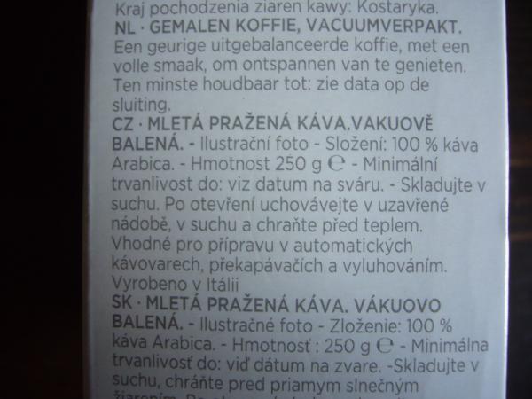 Compagnia dell Arabica - Costa rica Tarrazu ground 250g - cz text