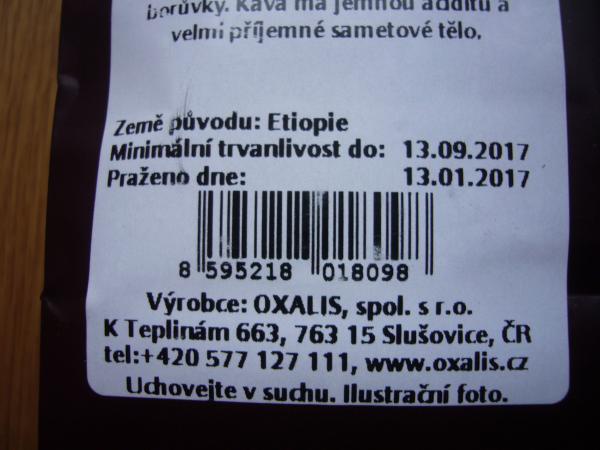 Oxalis - Etiopie Kaffa zrnková - code