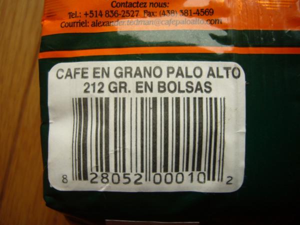 Café Palo Alto - Panama exportation grano 212g - code