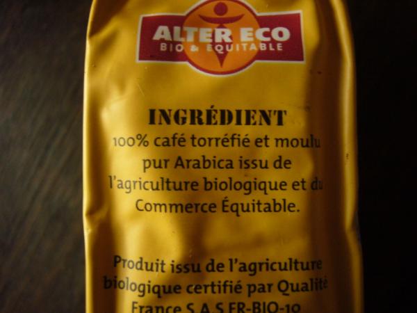 Alter Eco - Pur arabica Mexique moulu 250g
