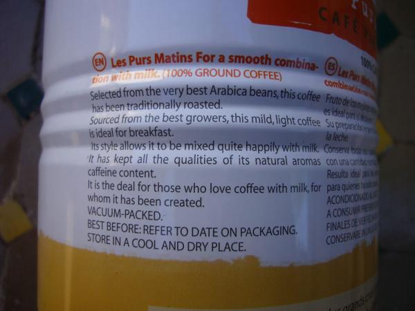 Malongo - Les Purs Matins 250g - EN text