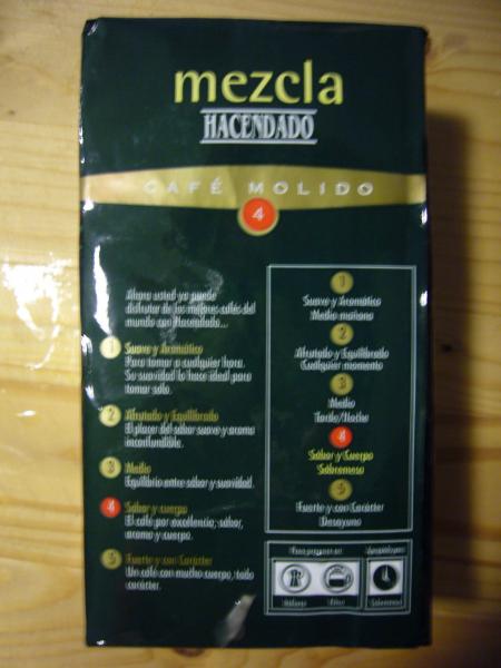Hacendado - Mezcla 4 molido 250g - back