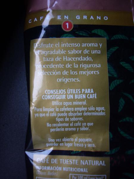 Hacendado - Natural grano 500g